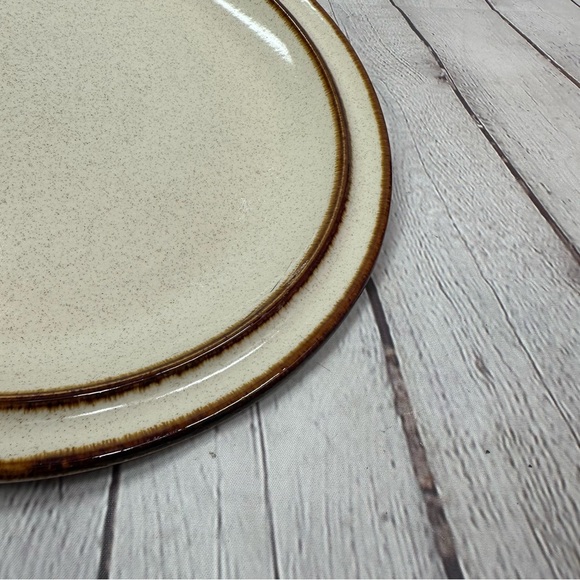 vintage yamaka suncraft brandy Cream and Brown 12" chop serving Plate - Picture 2 of 6